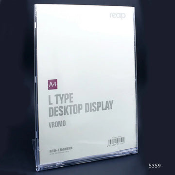 Vromo L Type Acrylic Display Stand | ID Holder & Menu Display for Hotels & Restaurants