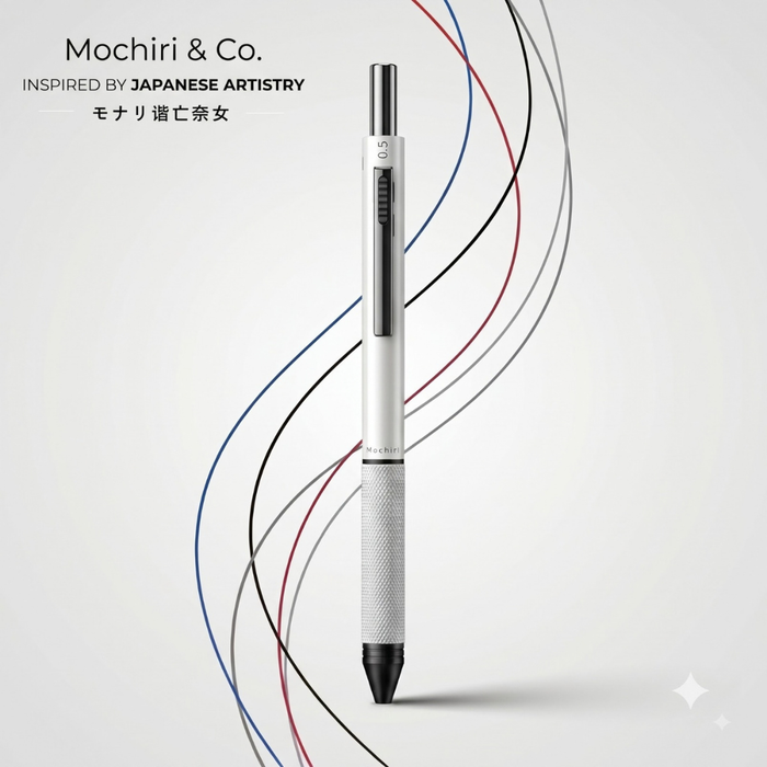 Mochiri & Co. Japan inspired VECTOR 6 Multi-Function Gravity Pen | 3-in-1 Ball Pen + 0.5mm Pencil | Retractable