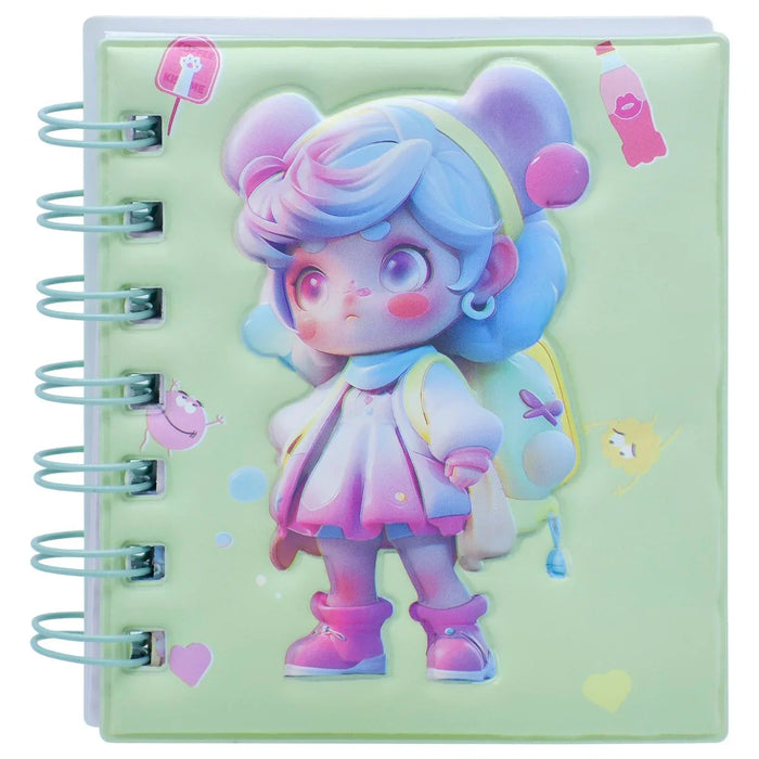 Cute Kawaii doll Spiral Diary l Ruled l Pack of 1