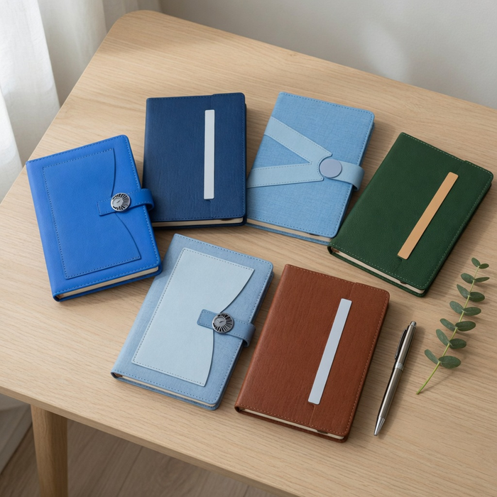Premium A5 Business Diary | Soft-Touch Cover with Elastic Closure | Ruled Notebook