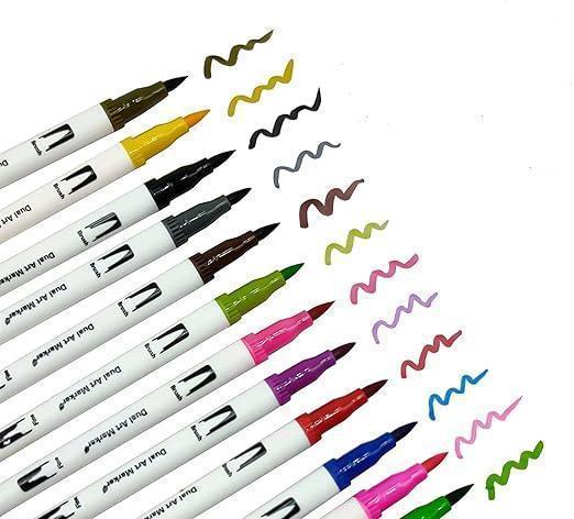 Dual Tip Brush Pen 24 Colour  Set (24Dtbp)