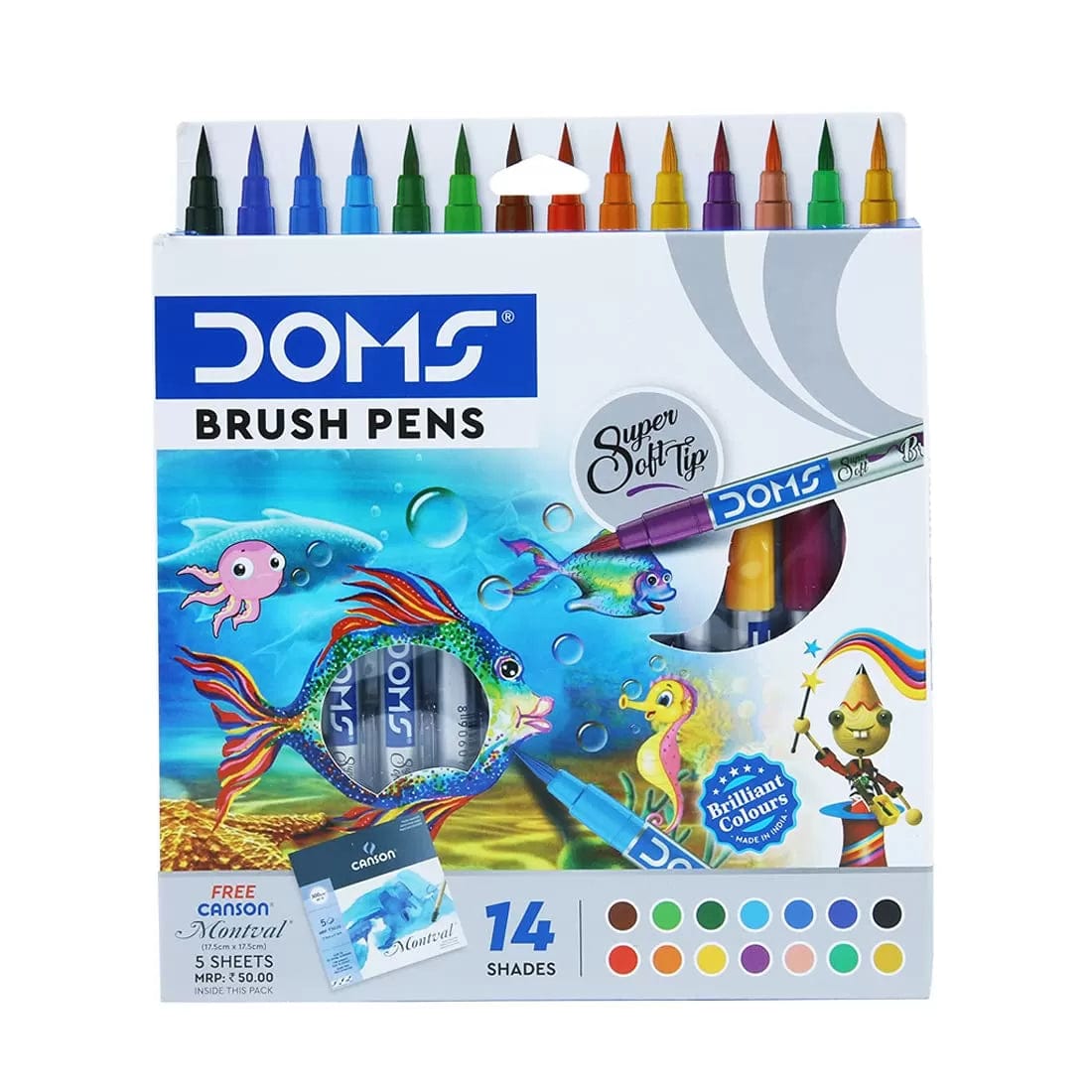 Doms brush pen 12 shades  shades with Free Blender brush pen and Metallic Silver Brush pen