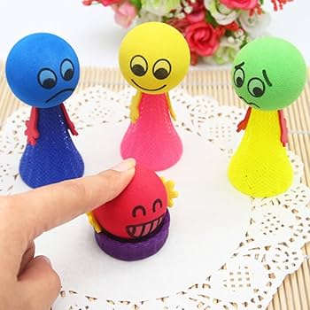 Funny Emoji Jumping Pop Toys | Colorful Push-Pop Toys for Kids ( 1 pop)