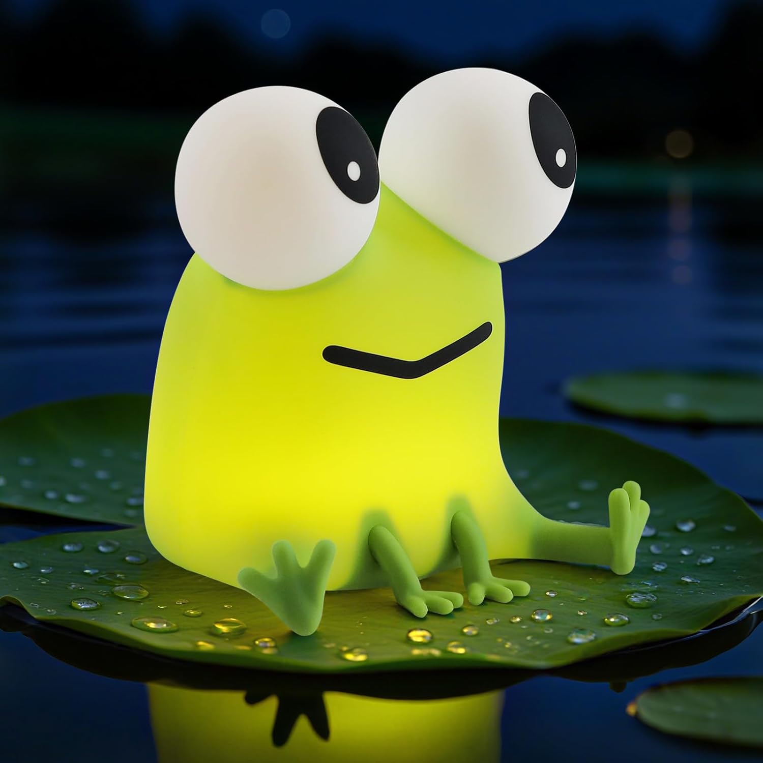 Frog Night Light for Kids, Soft Silicone Nursery Night Lamp Rechargeable