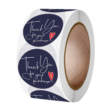 (JUMBO ROLL) Blue Thank you labels for your small business (500 Labels) 1inch