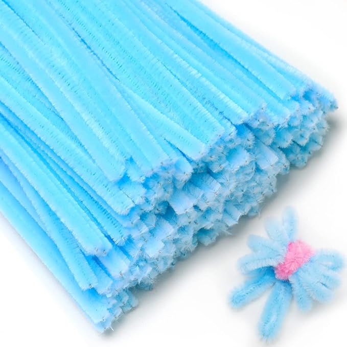 Pastel Blue Plain Pipe Cleaner for Craft and Bouquet l Pack of 100Pc