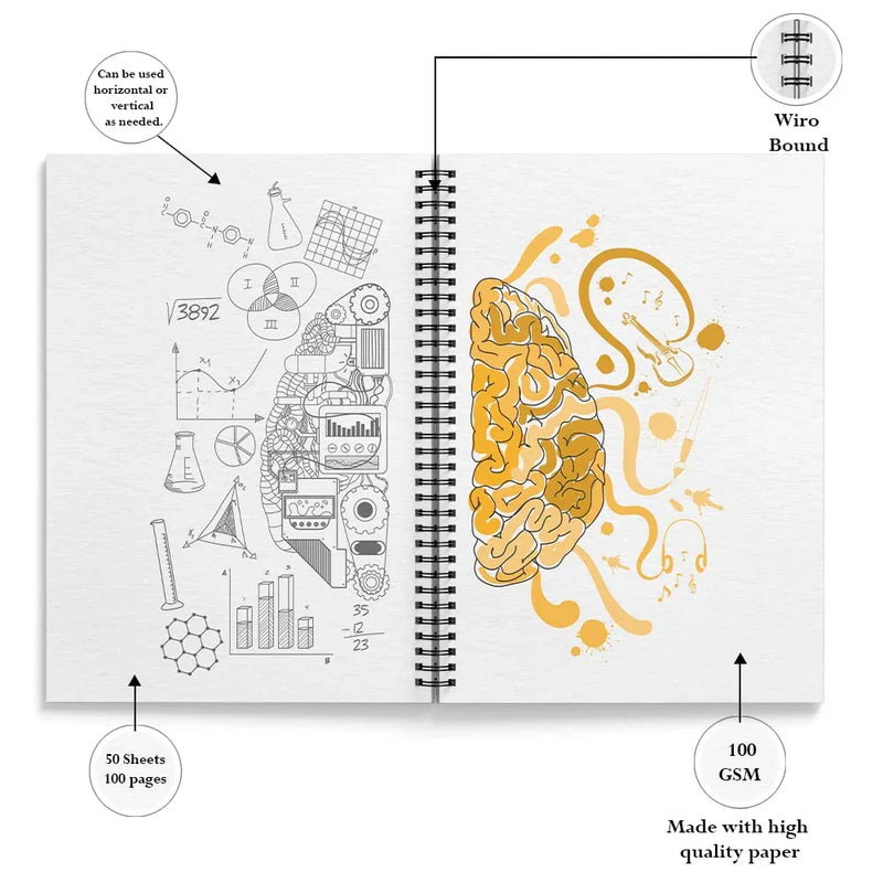 Sundaram A4 Sketch Book – Spiral Bound, 100 Plain Pages (1 Book)