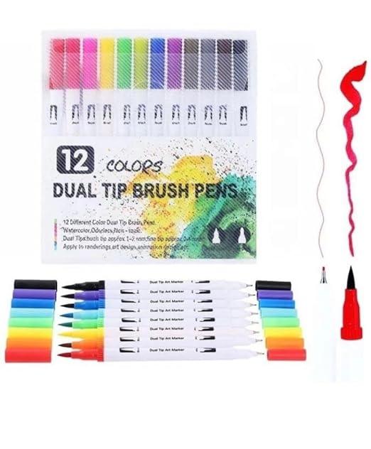 Dual Tip Brush Pen 12 Pcs Ppsw-12