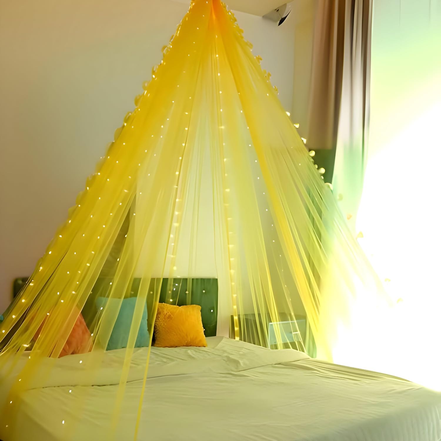 Yellow Decorative Net for Bedroom decor - Create an Enchanting Ambiance (Big Size)