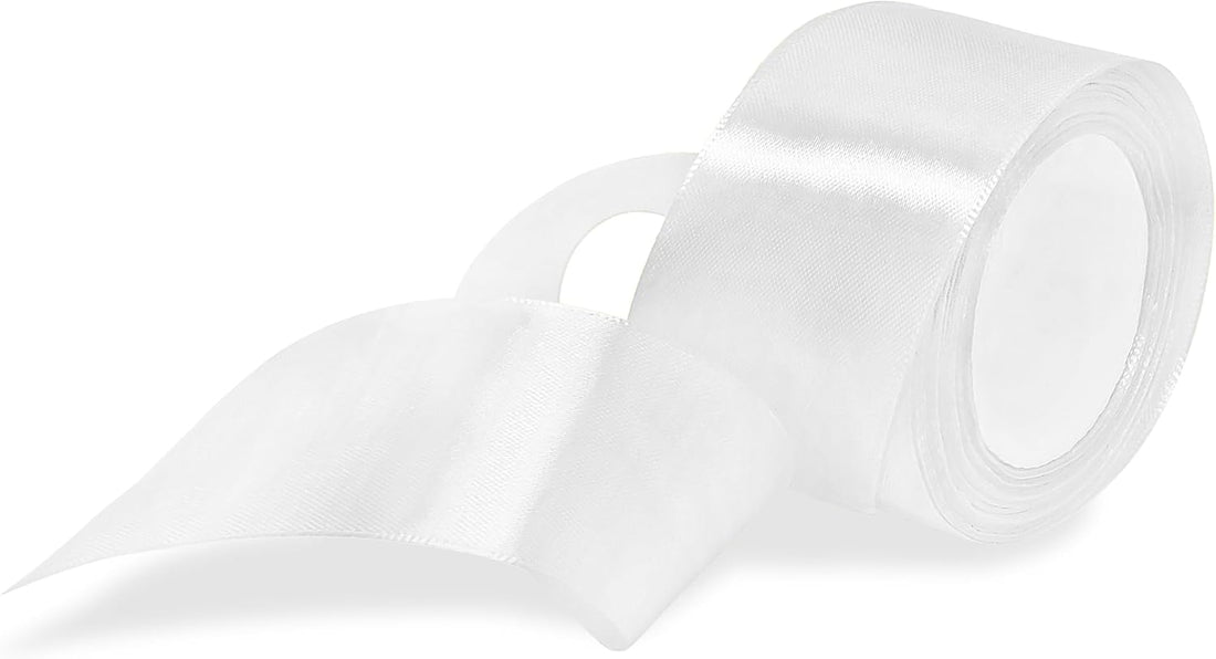 Jaferjee kikabhai unwala-9819311488 Premium 1.5 inch double faced satin ribbon (Pastel color)-  Matt White