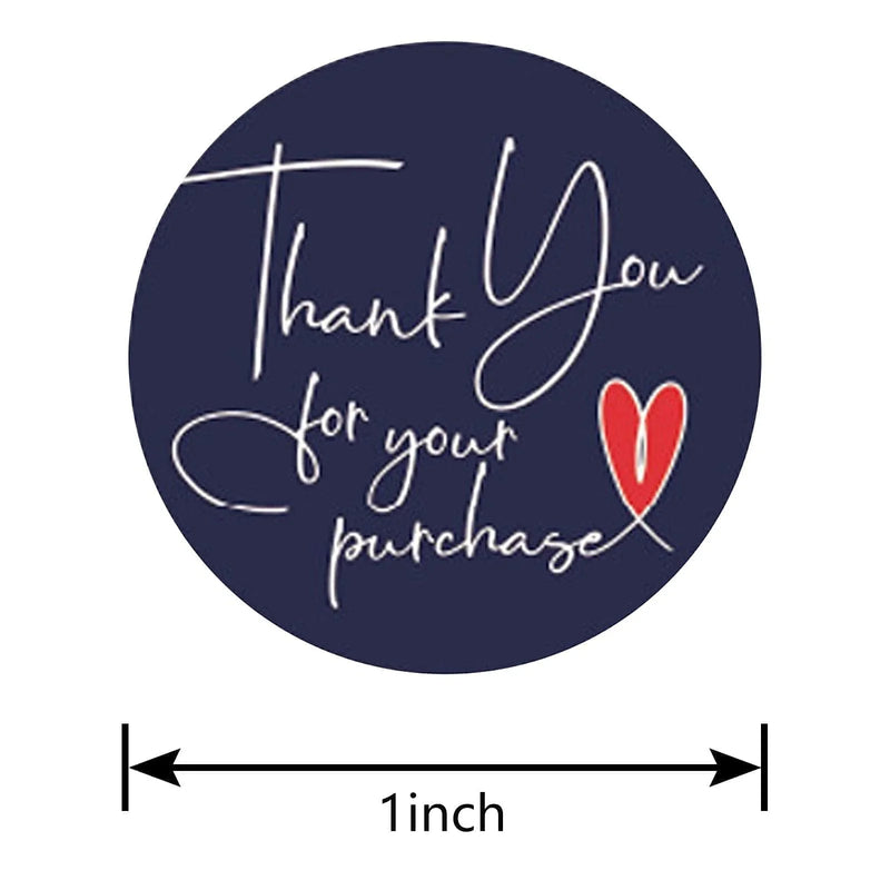 (JUMBO ROLL) Blue Thank you labels for your small business (500 Labels) 1inch