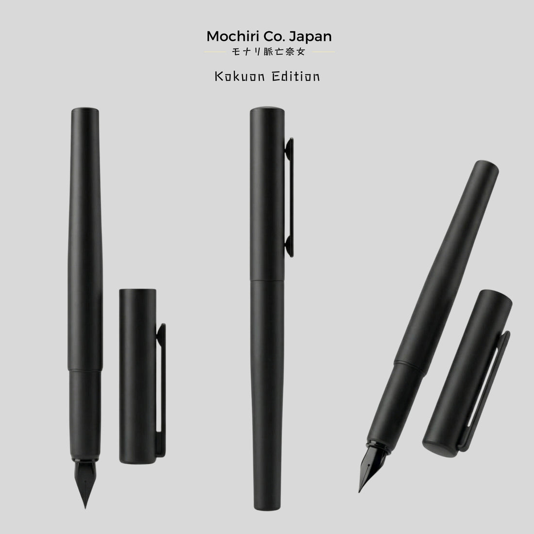 Mochiri & Co. Japan Kokuon Edition (モチリ 黒音) Edition Fountain Pen I Sleek Balanced Weight Writing Instrument