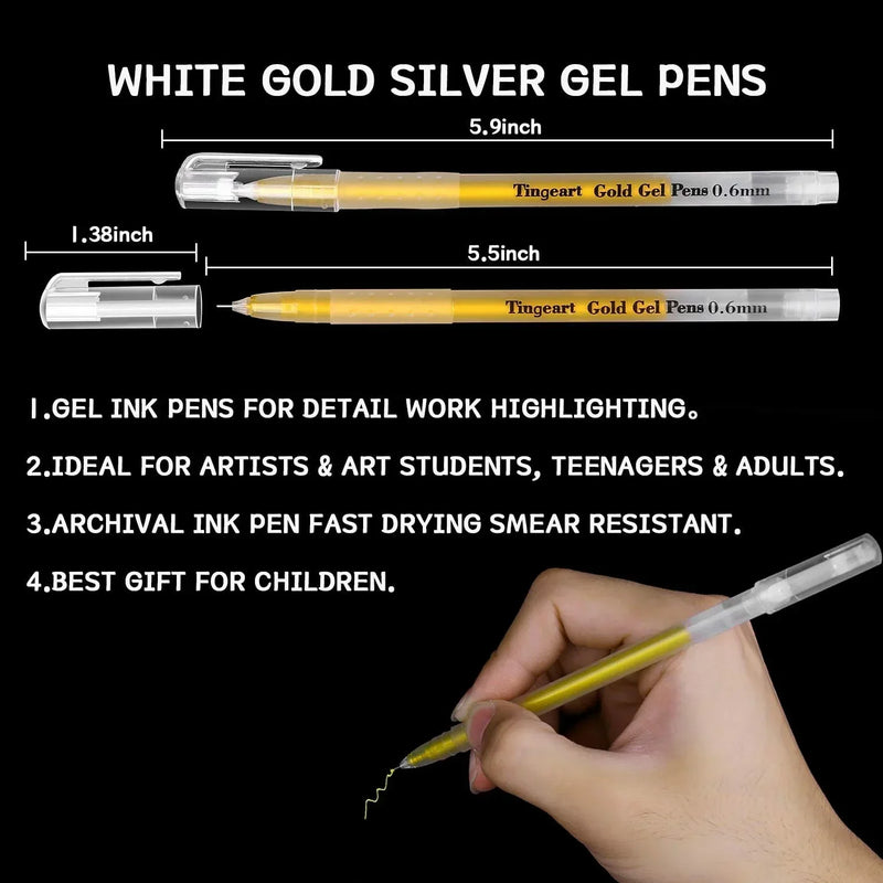 (Buy 1 Get 1 FREE) Golden Rolly Gel Pens For Doodle, Mandala, Sketching 1 unit