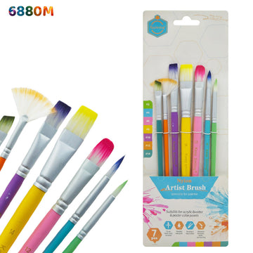 Mixed Paint Brush Set - 7 Pcs Multi-Shape