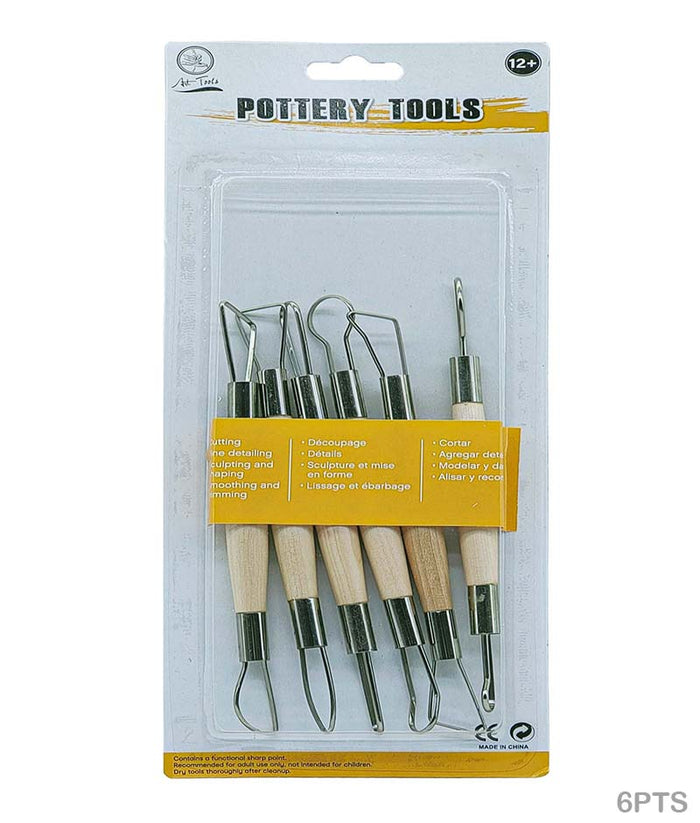 Pottery Tool Set - 6 Pcs for Clay Sculpting & Carving