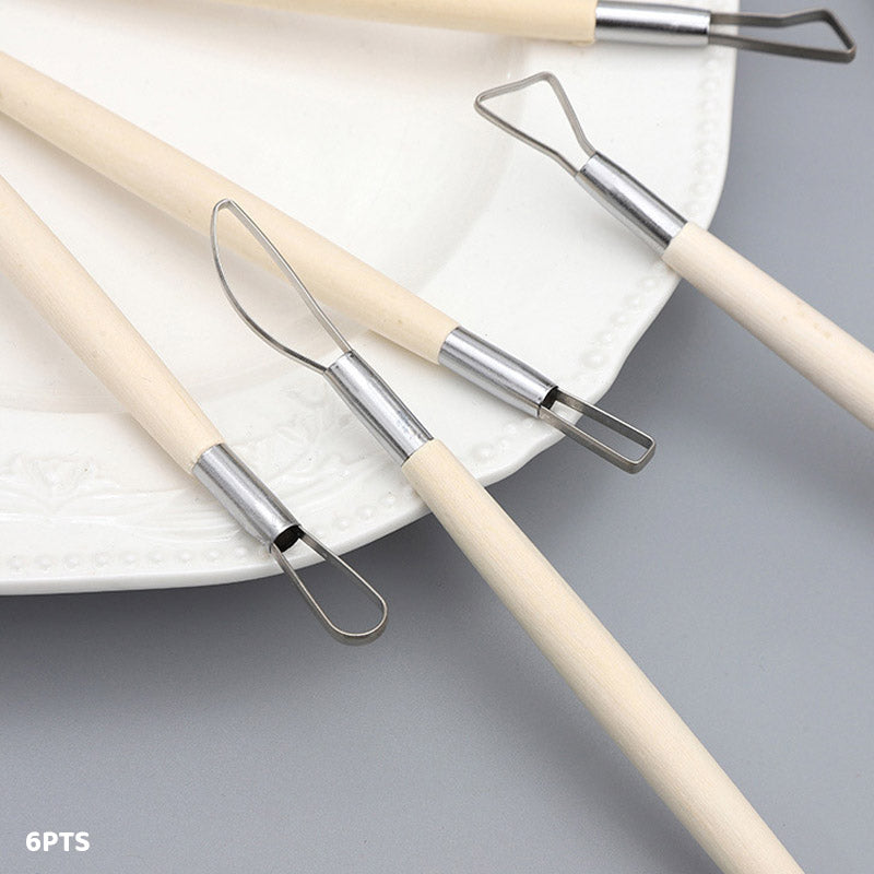 Pottery Tool Set - 6 Pcs for Clay Sculpting & Carving