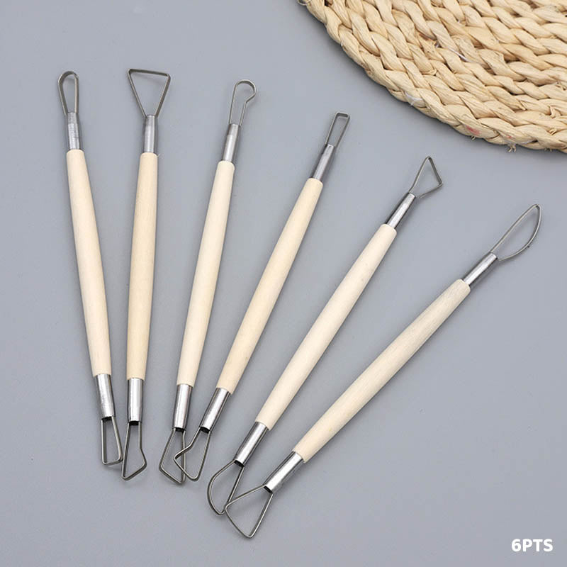 Pottery Tool Set - 6 Pcs for Clay Sculpting & Carving