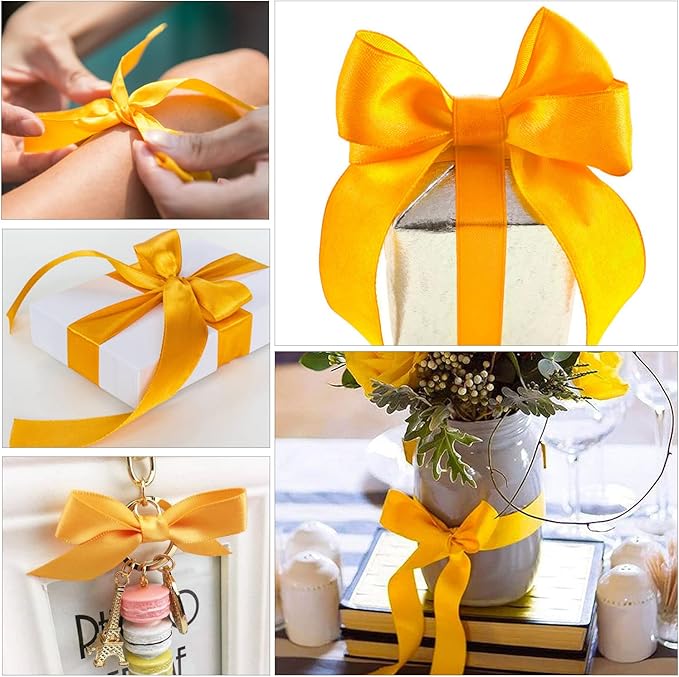 Mango Premium 1.5 inch double faced satin ribbon l Pack of 1 (10 meters)