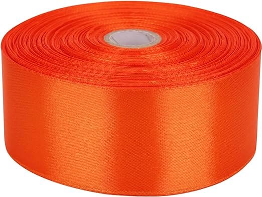 Premium 1.5 inch Satin Ribbon - Orange Tangerine