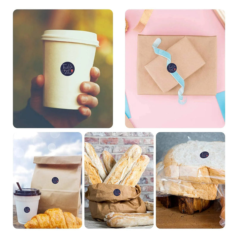 (JUMBO ROLL) Blue Thank you labels for your small business (500 Labels) 1inch