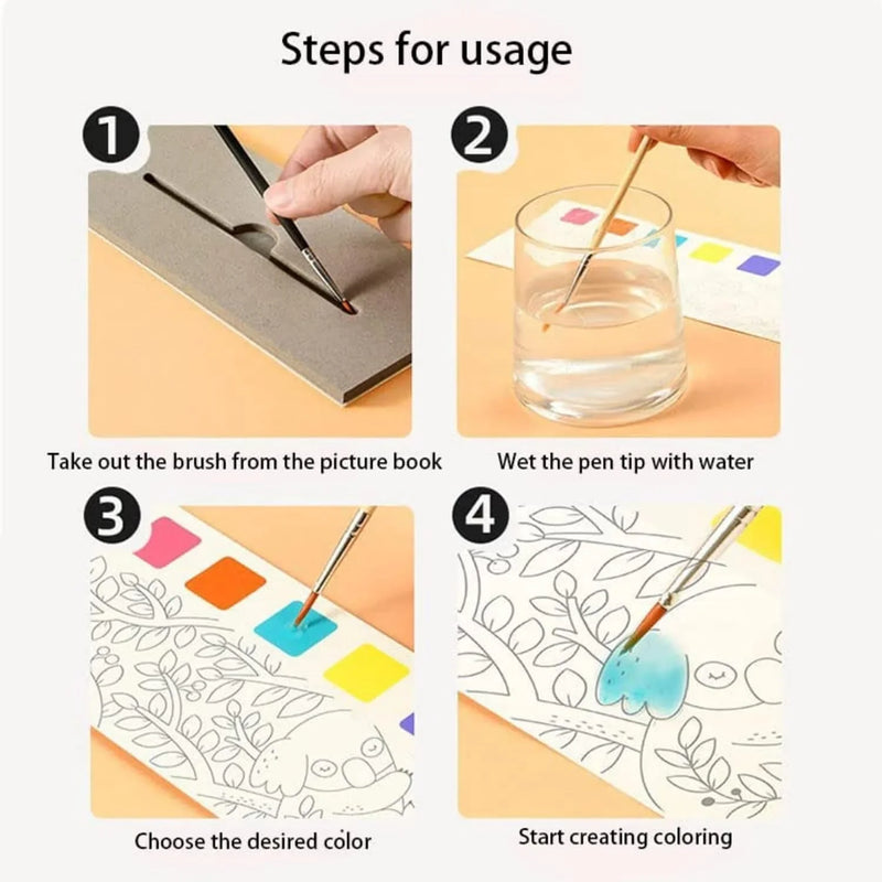 DIY Bookmark Watercolour Pocket Book | 13 Sheets with Brush (pack of 1)