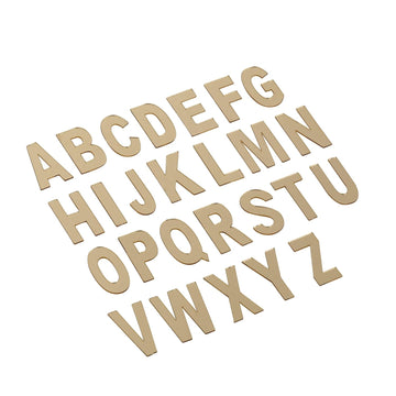 Gold Laser Cut Acrylic Mirror Finish Self Adhesive Alphabet Letters and Numbers Stickers Contains 26 letters and (Gold)