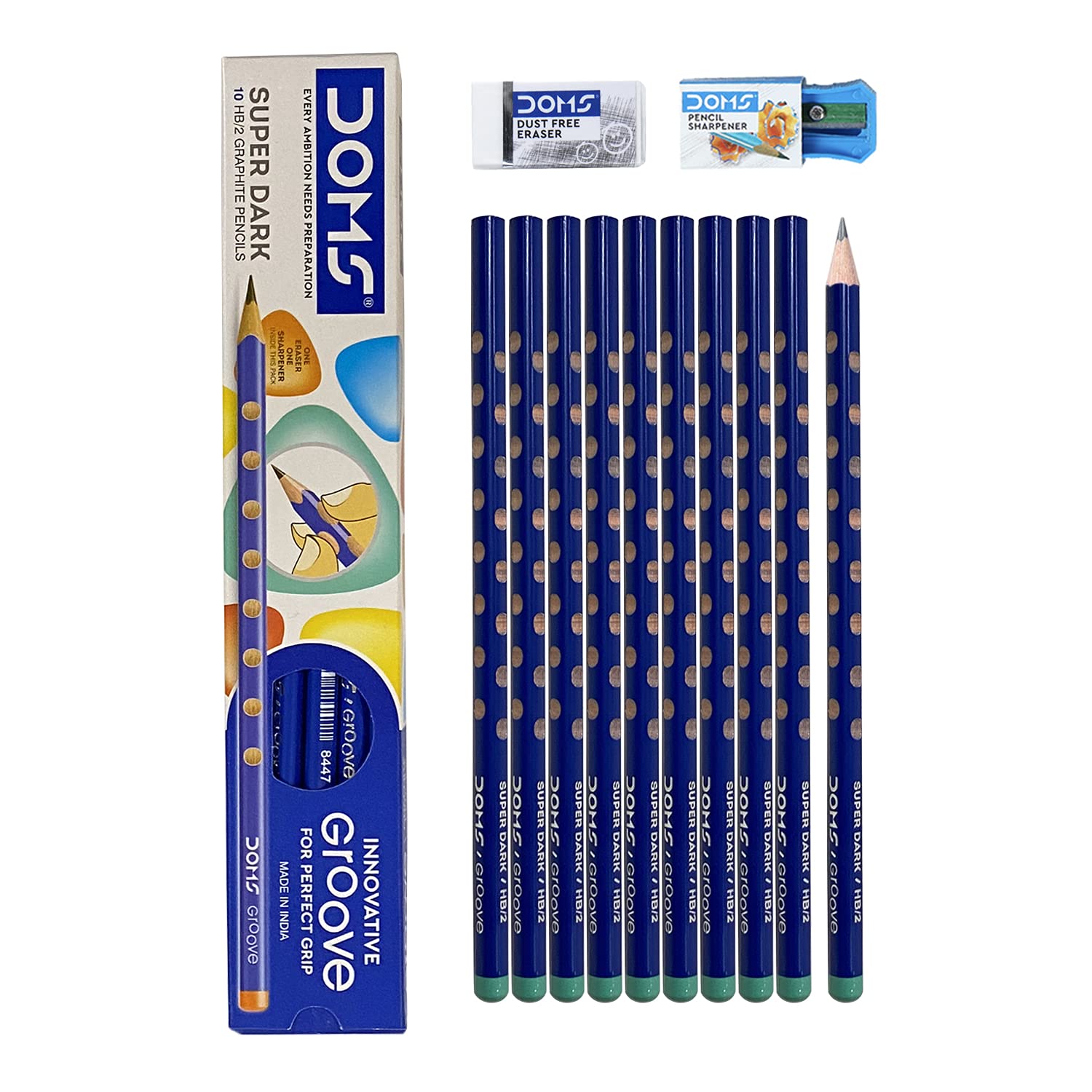 Doms Groove Super Dark HB/2 Graphite Pencils (Pack of 10)