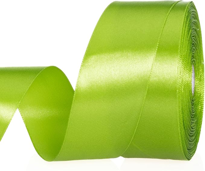 Apple green  Premium 1.5 inch 10 Meters Satin Ribbon l Pack of 1 (10 meters)