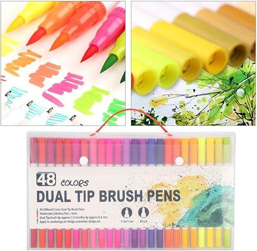 Ravrai Craft - Mumbai Branch Dual Tip Brush Pen 48Pcs Ppsw-48