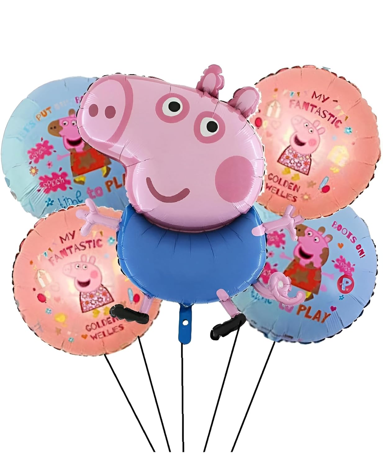 Peppa Pig Theme Birthday Party Decoration Foil Balloons | pack of 5 |