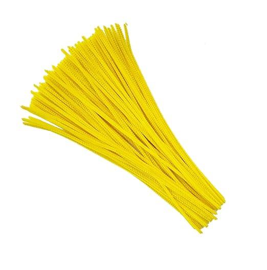 Yellow Plain Pipe Cleaner for Craft and Bouquet l Pack of 100pcs