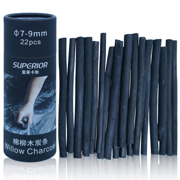 Superior Willow Charcoal Stick l 7-9mm l 22Pcs l