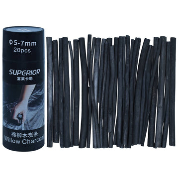 Superior Willow Charcoal Stick l 5-7mm l 20 Pcs l