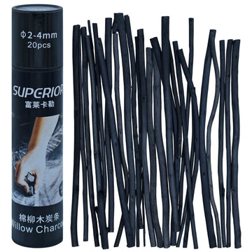 Superior Willow Charcoal Stick l  2-4mm l 20 Pcs l