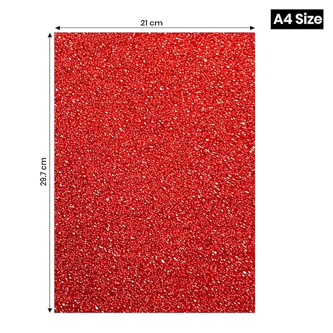 A4 Glitter Foam Sheet Without Stick Red Ch3A4Red Contains 10 Sheet