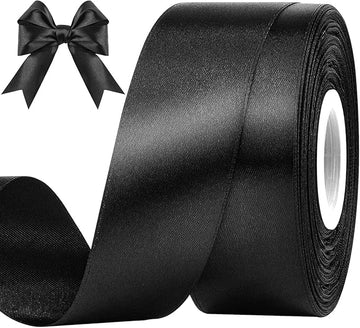 Premium double faced satin ribbon l Black l Pack of 1 ribbon