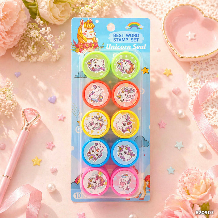 Unicorn Stamp Set - 10 Pcs for Kids