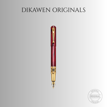 DIKAWEN ORIGINALS – Premium Fountain Pen | Marbled Barrel | Ornate Gold-Tone Detailing | Refined Writing