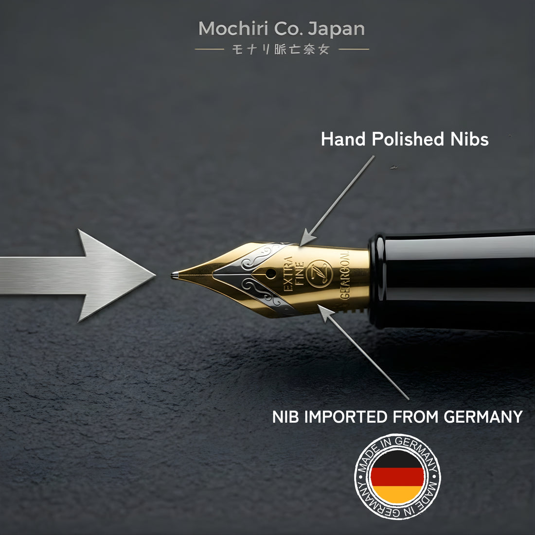 Mochiri Co. Japan Charcoal Honeycomb Fountain Pen I Long Writing Partner