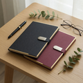 Executive Magnetic-Lock Diary (Black & Maroon) - Etsy flat lay