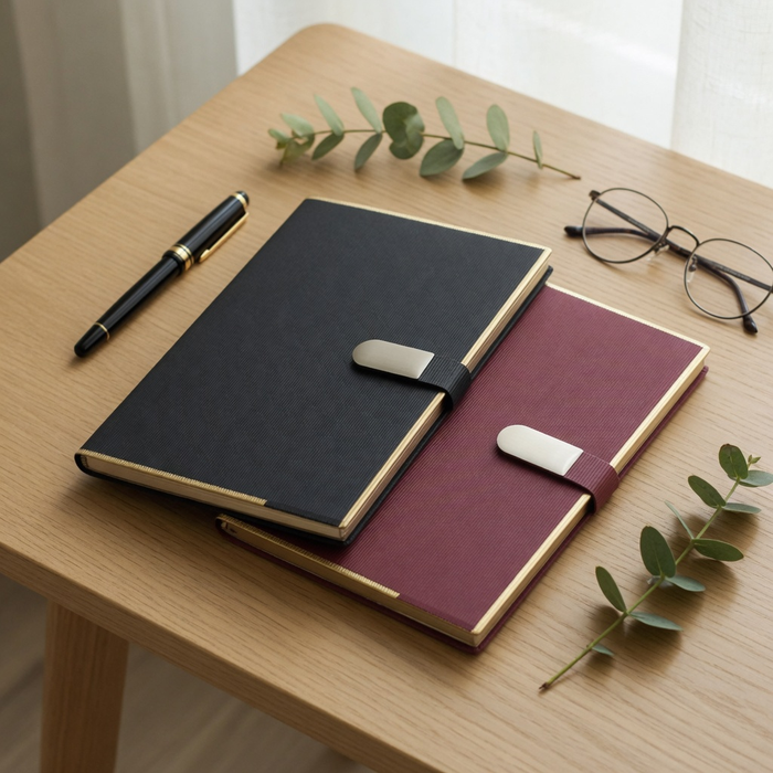Executive Magnetic-Lock Business Diary | Gold-Gilt Edges | A5 Premium PU Leather