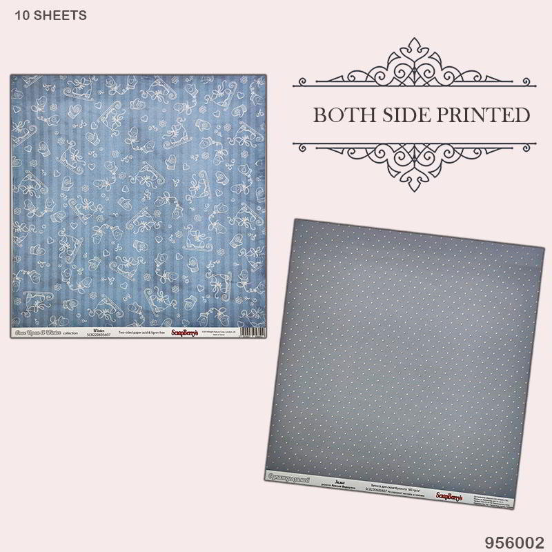 Winter Theme Scrapbook Paper 12x12 - Pack of 10 Sheets