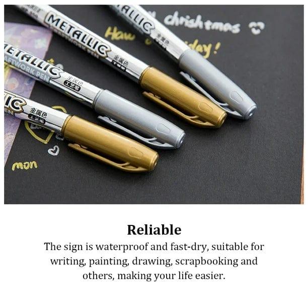 (Buy 1 Get 1 Free)Silver Acrylic Marker – Metallic Paint Pen for Resin Art, DIY & All-Surface Detailing