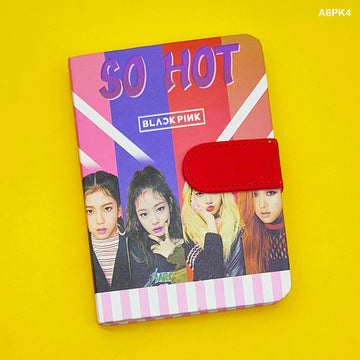 Black Pink Printed Magnetic Diary 14x10cm - Notebook (Design 7)