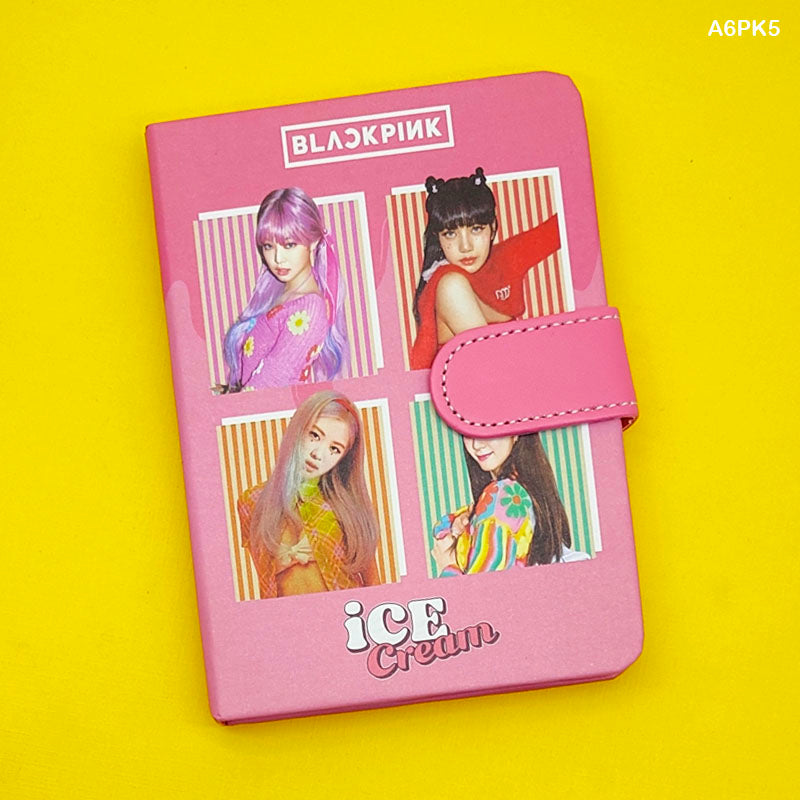 Black Pink Printed Magnetic Diary 14x10cm - Notebook (Design 5)