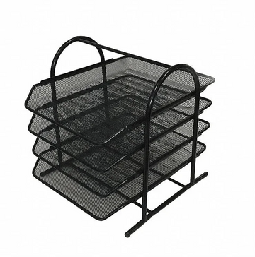 Sturdy 4-Tier Metal Document Tray for Organized Workspace