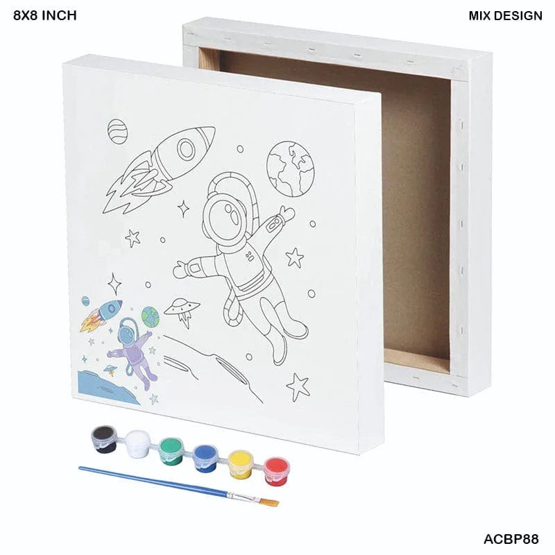 Printed Canvas Board 8x8 Inch - Space Explorer Design (Acbp88)