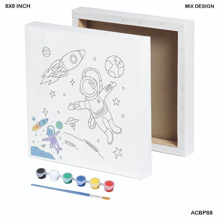 Printed Canvas Board 8x8 Inch - Space Explorer Design (Acbp88)