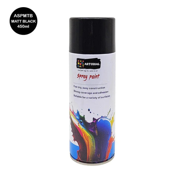 Artorial Spray Paint Matt Black 450Ml     Code  Aspmtb