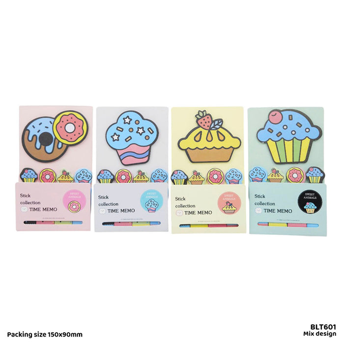 Cute Design Sticky Notes Marker Set (Design 3)